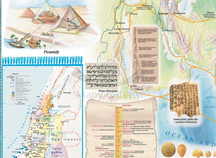 Starożytny wschód - cywilizacje wielkich rzek i ich kultury. Fototapeta samoprzylepna. Mapa. Fragment 2