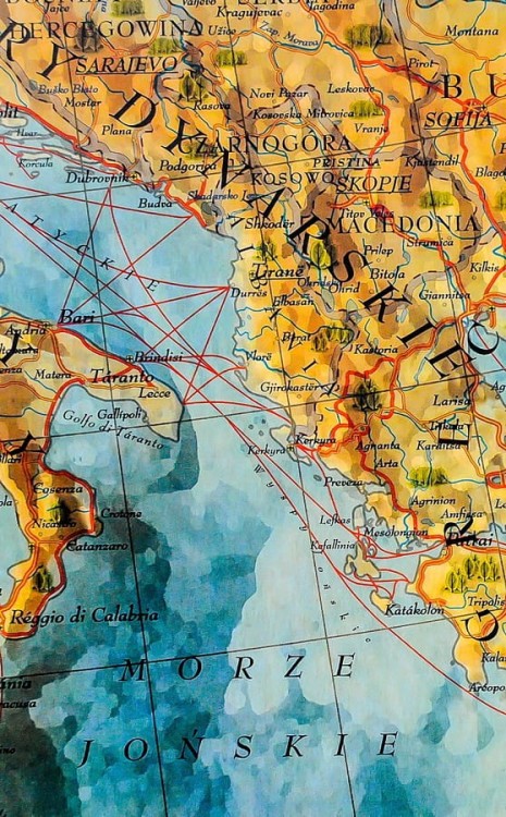 Europa. Mapa ścienna ozdobna 74 x 84 cm. Pergamena. Fragment 3