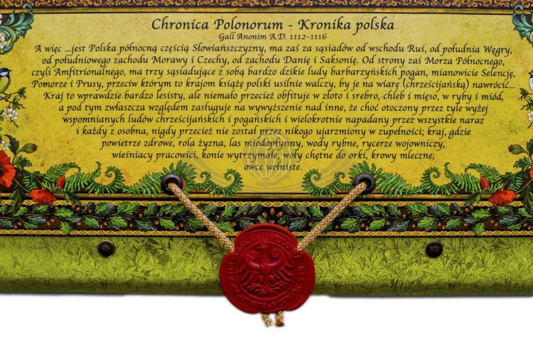 Polska. Mapa ścienna ozdobna przyrody. Pergamena. Fragment 6