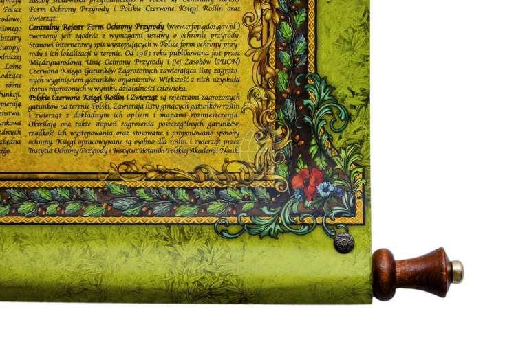 Polska. Mapa ścienna ozdobna przyrody. Pergamena. Fragment 7