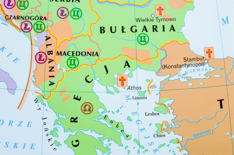 Dziedzictwo kulturowe Europy. Dwustronna mapa ścienna wydawnictwa Nowa Era. Fragment 10