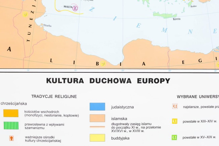 Dziedzictwo kulturowe Europy. Dwustronna mapa ścienna wydawnictwa Nowa Era. Legenda 3