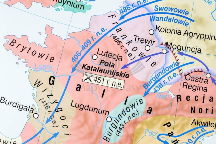Ekspansja republiki rzymskiej / Rozwój i upadek cesarstwa rzymskiego. Dwustronna mapa ścienna wydawnictwa Nowa Era. Fragment 1