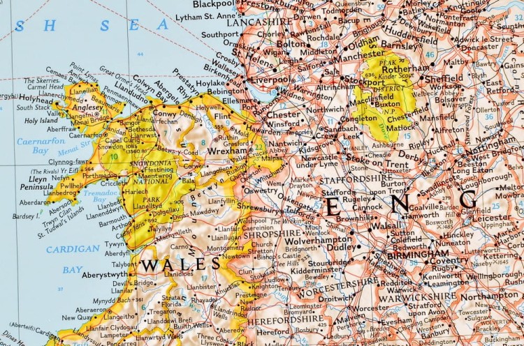 Wielka Brytania i Irlandia 1:1 687 000. Mapa ścienna wydawnictwa National Geographic. Fragment 1