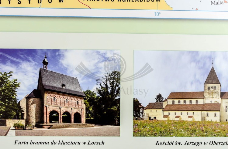 Europa wczesnośredniowieczna / Europa Karola Wielkiego. Dwustronna mapa ścienna wydawnictwa Nowa Era. Fragment 8