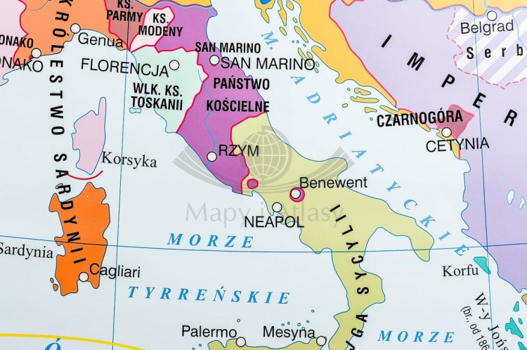 Europa od wojny krymskiej do zjednoczenia Niemiec / Przed wybuchem I wojny światowej. Dwustronna mapa ścienna wydawnictwa Nowa Era. Fragment 2
