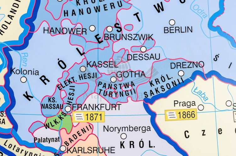 Europa od wojny krymskiej do zjednoczenia Niemiec / Przed wybuchem I wojny światowej. Dwustronna mapa ścienna wydawnictwa Nowa Era. Fragment 4