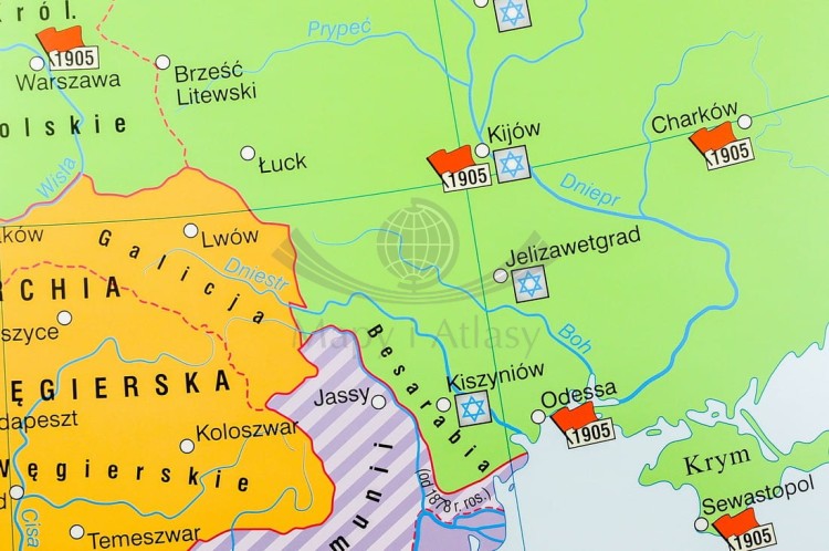 Europa od wojny krymskiej do zjednoczenia Niemiec / Przed wybuchem I wojny światowej. Dwustronna mapa ścienna wydawnictwa Nowa Era. Fragment 8