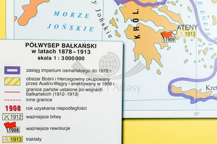 Europa od wojny krymskiej do zjednoczenia Niemiec / Przed wybuchem I wojny światowej. Dwustronna mapa ścienna wydawnictwa Nowa Era. Legenda 4