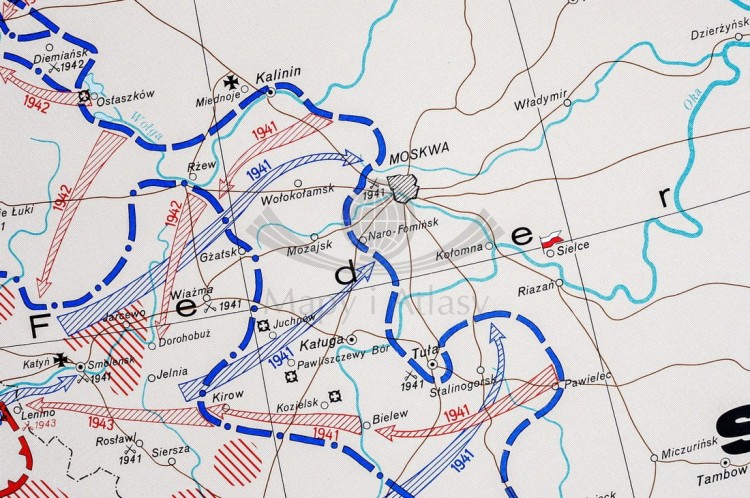 Europa podczas drugiej wojny światowej. Mapa ścienna wydawnictwa Nowa Era. Fragment 3