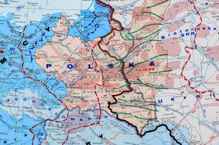 Europa podczas drugiej wojny światowej. Mapa ścienna wydawnictwa Nowa Era. Fragment 4