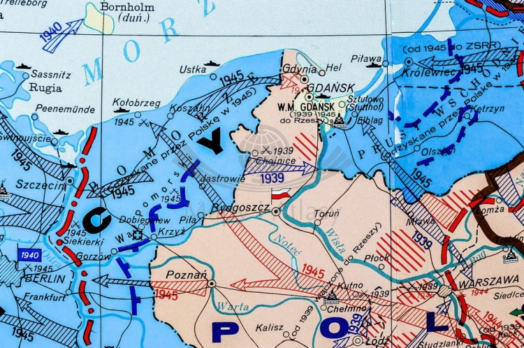Europa podczas drugiej wojny światowej. Mapa ścienna wydawnictwa Nowa Era. Fragment 6