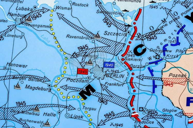 Europa podczas drugiej wojny światowej. Mapa ścienna wydawnictwa Nowa Era. Fragment 9