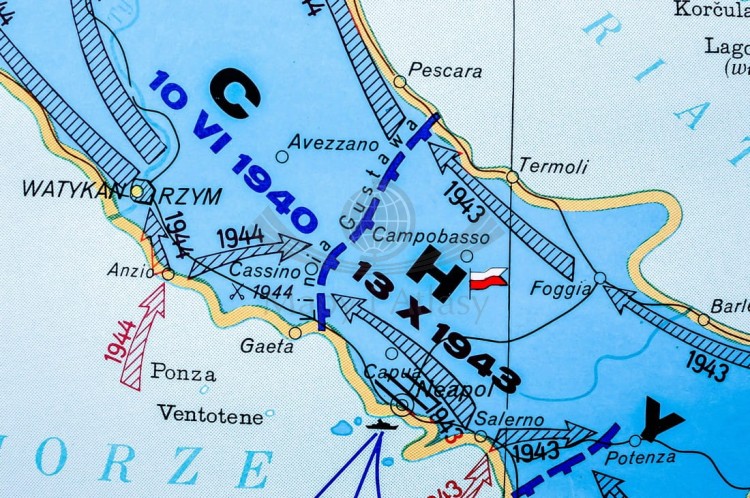 Europa podczas drugiej wojny światowej. Mapa ścienna wydawnictwa Nowa Era. Fragment 13