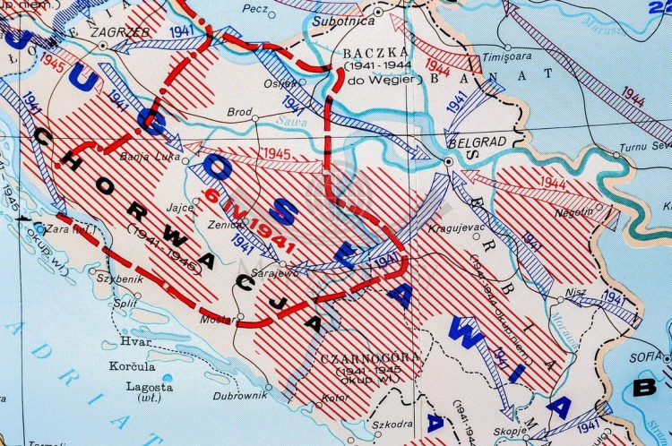 Europa podczas drugiej wojny światowej. Mapa ścienna wydawnictwa Nowa Era. Fragment 14