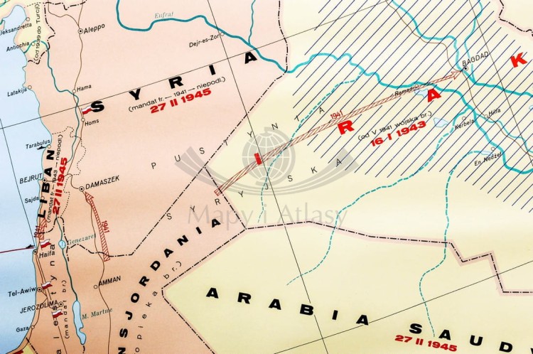 Europa podczas drugiej wojny światowej. Mapa ścienna wydawnictwa Nowa Era. Fragment 17