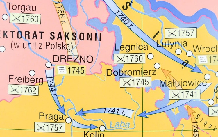 Europa w dobie rewolucji francuskiej / W epoce absolutyzmu oświeconego. Dwustronna mapa ścienna wydawnictwa Nowa Era. Fragment 9