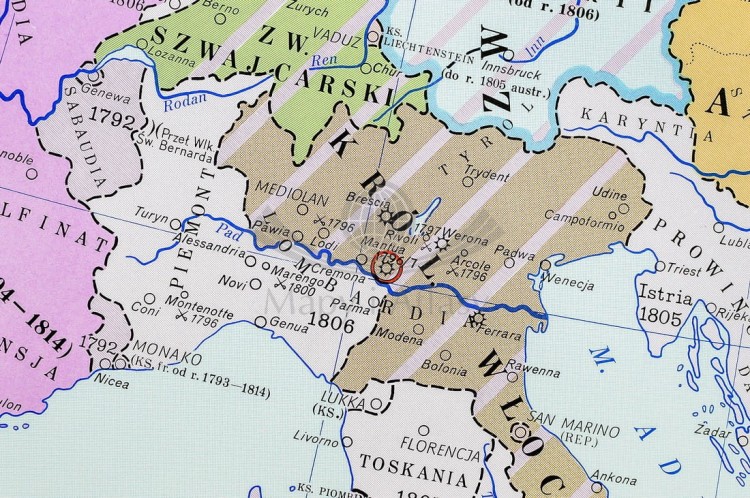 Europa w latach 1789-1814. Mapa ścienna wydawnictwa Nowa Era. Fragment 3