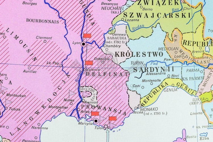 Europa w latach 1789-1814. Mapa ścienna wydawnictwa Nowa Era. Fragment 5