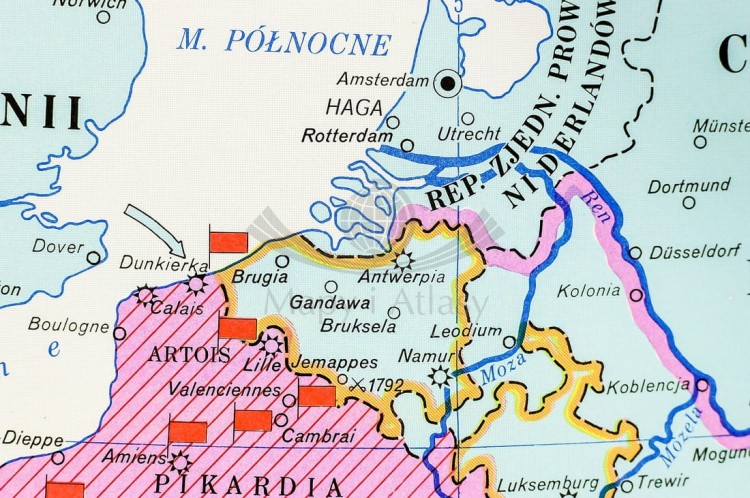 Europa w latach 1789-1814. Mapa ścienna wydawnictwa Nowa Era. Fragment 7