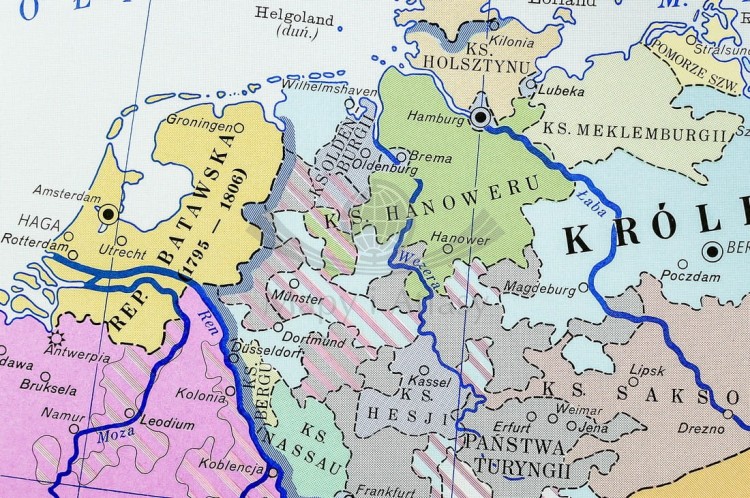 Europa w latach 1789-1814. Mapa ścienna wydawnictwa Nowa Era. Fragment 8