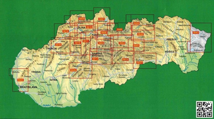 Poloniny, Vihorlat, Zemplinska Sirava 1: 50 000. Mapa turystyczna 5043 wydawnictwa Tatra Plan. Zasięg, publikacje