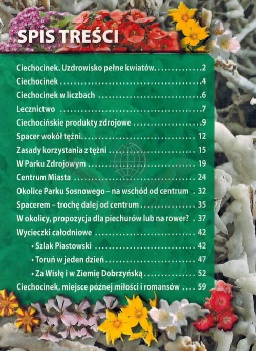 Ciechocinek. Ilustrowany przewodnik z mapami wydawnictwa Galileos. Spis treści