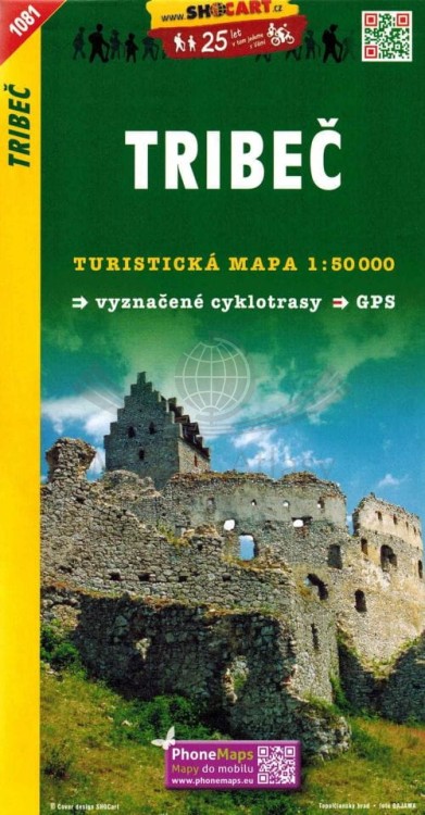 Trybecz, Nitra / Tribec. Mapa turystyczna 1081 wydawnictwa Shocart.  Okładka