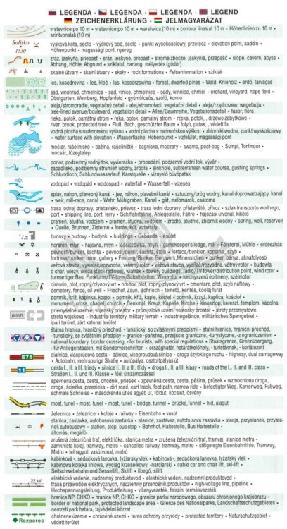 Trybecz, Nitra / Tribec. Mapa turystyczna 1081 wydawnictwa Shocart.  Legenda
