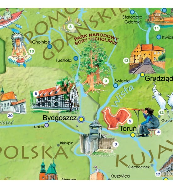 Polska Młodego Odkrywcy. Mapa ścienna dla dzieci S. Producent: ArtGlob. Fragment 3