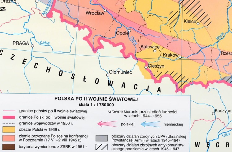 Polska i Europa po II wojnie Światowej / Rozpad systemu komunistycznego. Dwustronna mapa ścienna wydawnictwa Nowa Era. Legenda 1
