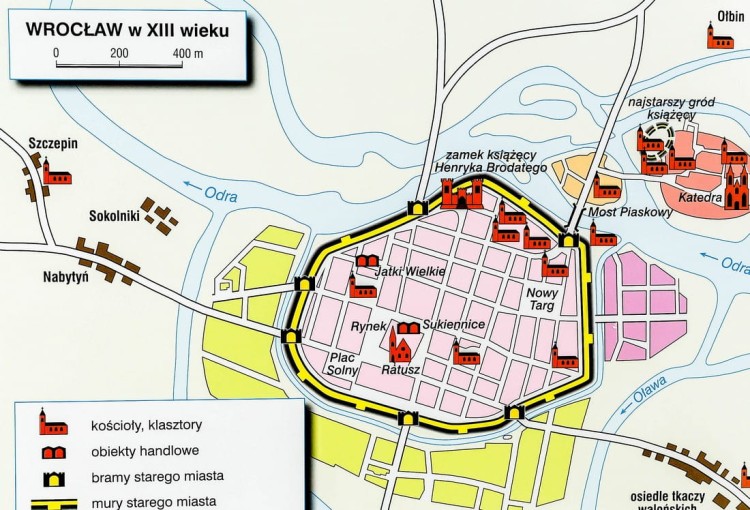 Polska Kazimierza Wielkiego / Zjednoczenie ziem polskich przez Władysława Łokietka. Dwustronna mapa ścienna wydawnictwa Nowa Era. Fragment 6