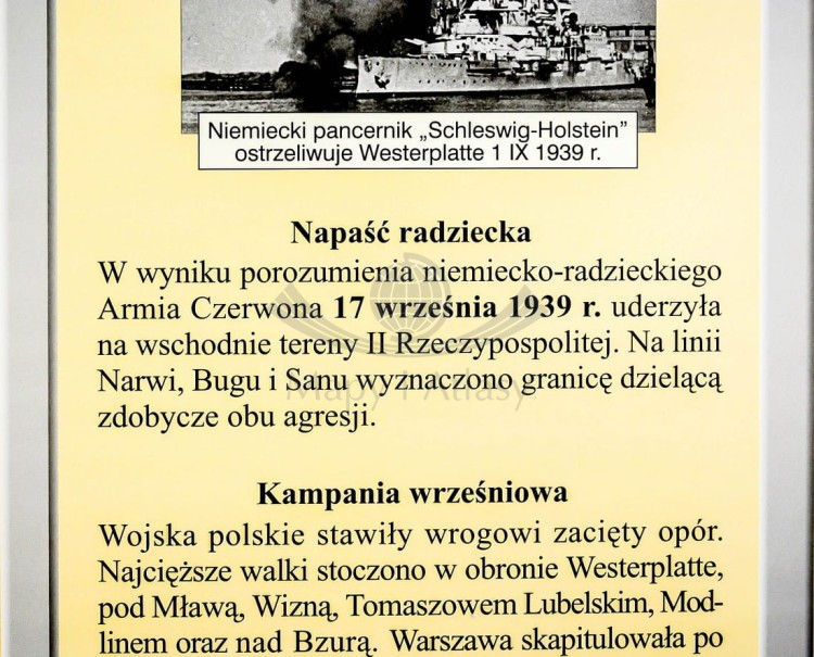 II wojna światowa w Europie / Polska podczas II wojny światowej. Dwustronna mapa ścienna. Fragment 3