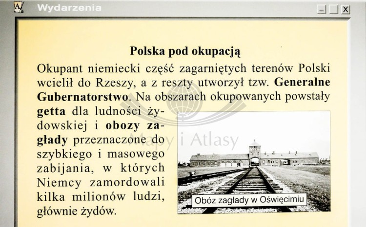 II wojna światowa w Europie / Polska podczas II wojny światowej. Dwustronna mapa ścienna. Fragment 4