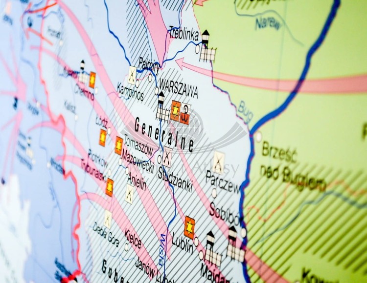 II wojna światowa w Europie / Polska podczas II wojny światowej. Dwustronna mapa ścienna. Fragment 2
