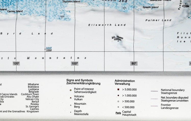 Świat 1:53 500 000. Mapa plastyczna (trójwymiarowa) wydawnictwa Georelief. Legenda 2