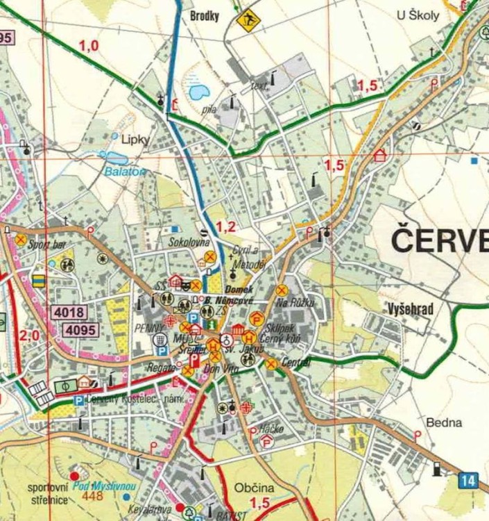 Broumovsko, Adrszpach, Skalne Miasto, Góry Stołowe 1:25 000. Mapa turystyczna 60 wydawnictwa Geodezie On Line. Fragment 2