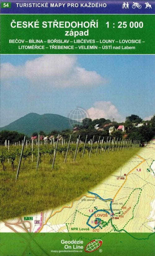 Czeskie Średniogórze - zachód / Ceske Stredohori - zapad 1:25 000. Mapa turystyczna 54. Geodezie On Line