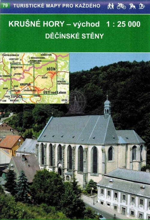 Decinske Steny, Krusne Hory (Rudawy) - wschód, Ustecko - północ 1:25 000. Mapa turystyczna 79 wydawnictwa Geodezie On Line. Okładka tył