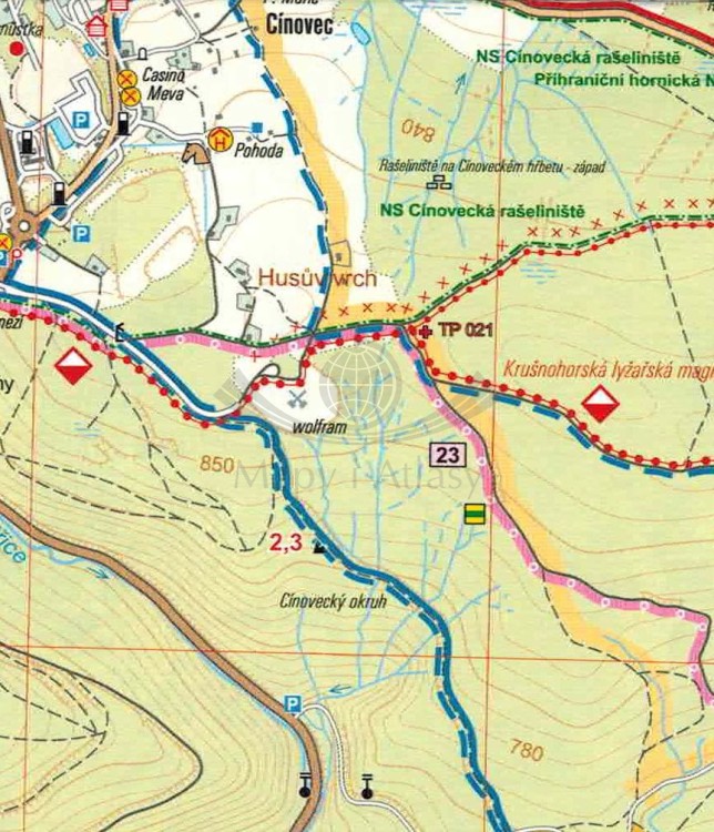 Decinske Steny, Krusne Hory (Rudawy) - wschód, Ustecko - północ 1:25 000. Mapa turystyczna 79 wydawnictwa Geodezie On Line. Fragment 1
