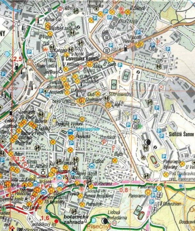 Decinske Steny, Krusne Hory (Rudawy) - wschód, Ustecko - północ 1:25 000. Mapa turystyczna 79 wydawnictwa Geodezie On Line. Fragment 2