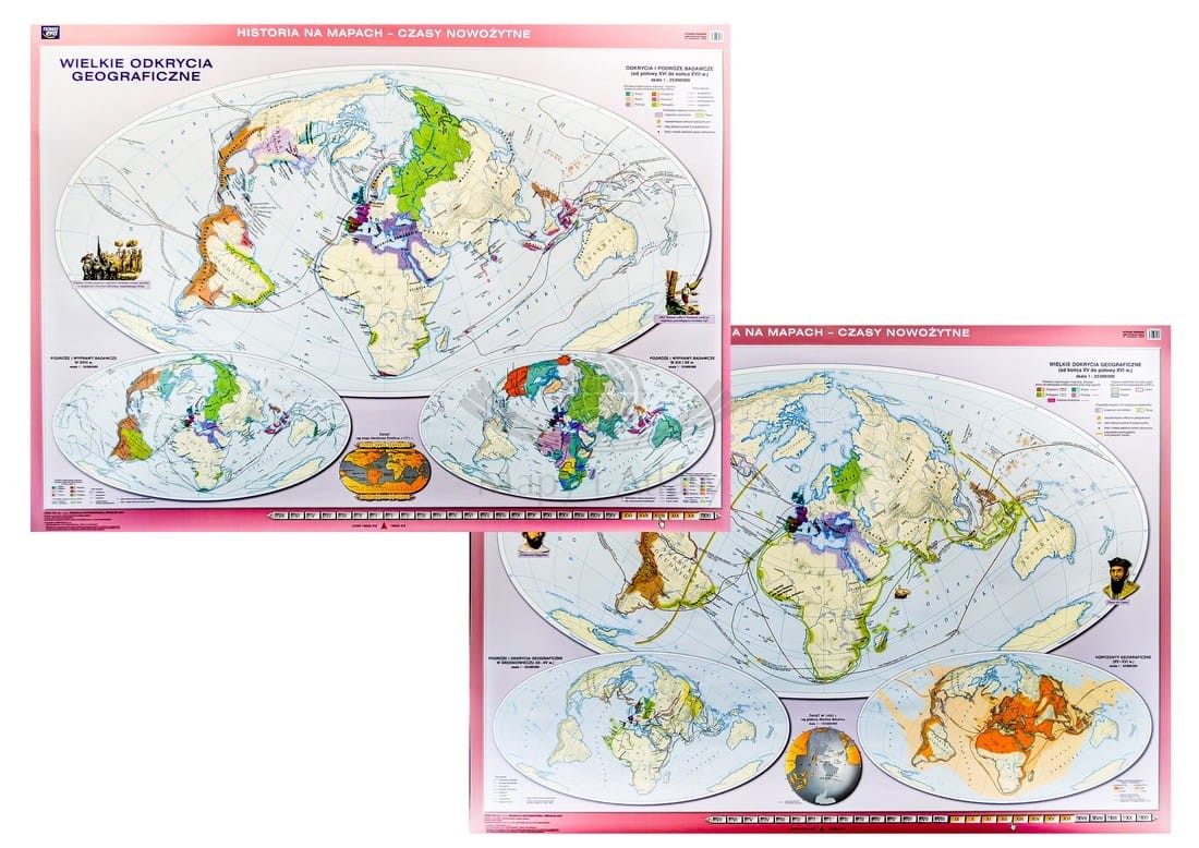 Świat / Wielkie odkrycia geograficzne. Mapa ścienna świata. Nowa Era