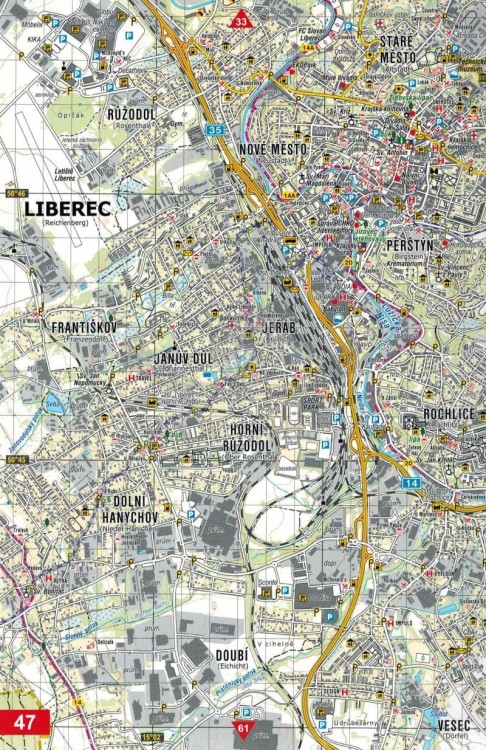 Góry Izerskie i Grzbiet Jesztedzki / Jizerske Hory a Jestedsky Hrbet 1:25 000. Atlas turystyczny wydawnictwa Kartografie HP. Przykładowy arkusz 1