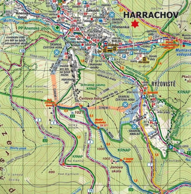 Karkonosze, Karkonoski Park Narodowy 1:25 000. Mapa turystyczna wydawnictwa Kartografie HP. Fragment 1
