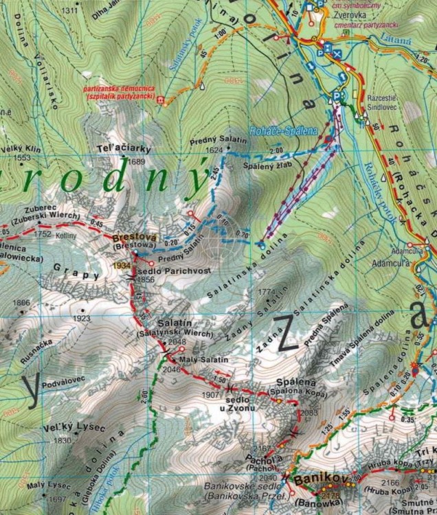 Tatry Polskie i Słowackie 1:50 000. Laminowana mapa turystyczna wydawnictwa Compass. Fragment 2