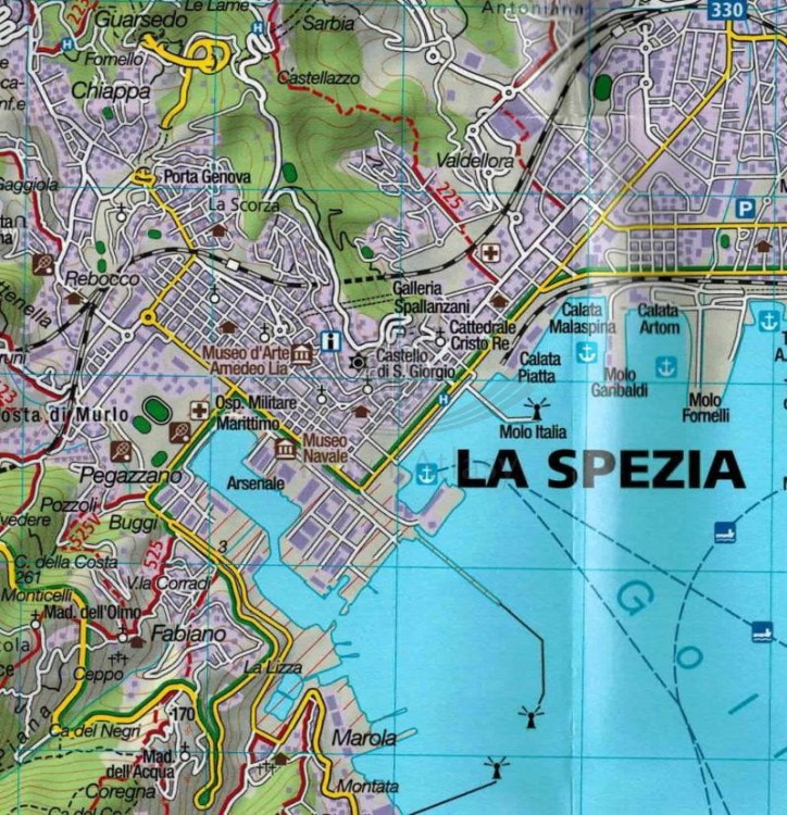 Cinque Terre 1:35 000. Mapa turystyczna 2450 wydawnictwa Kompass. Fragment 2