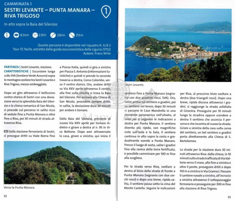 Cinque Terre 1:35 000. Mapa turystyczna 2450 wydawnictwa Kompass. Informator - przykładowe strony