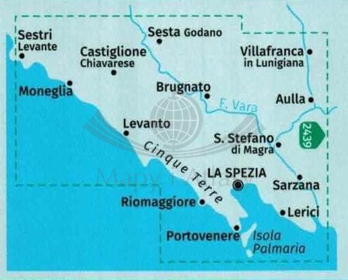 Cinque Terre 1:35 000. Mapa turystyczna 2450 wydawnictwa Kompass. Zasięg