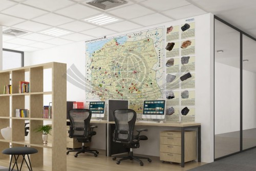 Surowce mineralne w Polsce. Fototapeta samoprzylepna. Plansza edukacyjna. Przykład