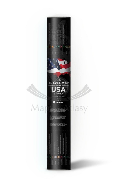 Stany Zjednoczone. Mapa zdrapka Travel Map USA Black. Tuba